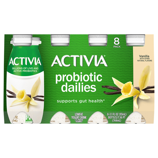 Activia 60 Calories Vanilla Nonfat Yogurt, Delicious Probiotic Yogurt Cups  to Help Support Gut Health, 4 Ct, 4 OZ