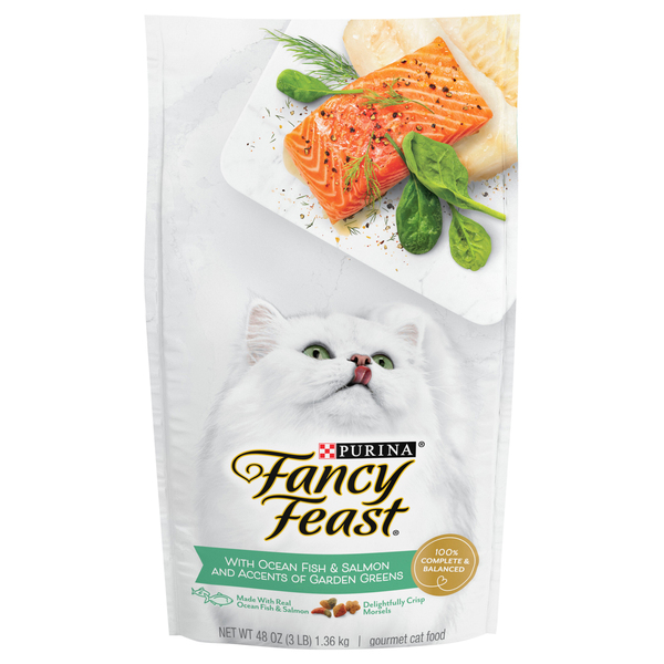 Fancy Feast Ocean Fish Salmon w Garden Greens Gourmet Adult Dry Cat Food 3 lb bag GIANT