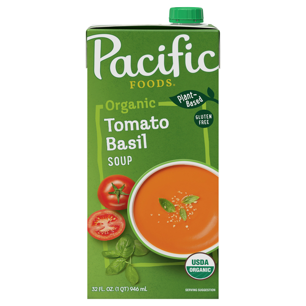 Pacific Foods Creamy Tomato Basil Soup Organic Gluten Free - 32 oz ctn