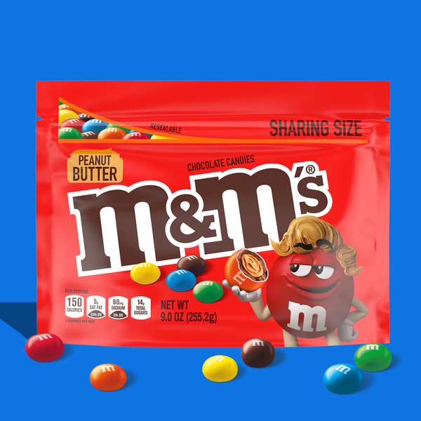 M&M's Chocolate Candies, Peanut, Sharing Size 10.7 Oz, Chocolate Candy