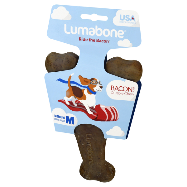 Lumabone Dental Chew Bacon Medium Durable Dog Toy 1 ct pkg MARTIN S
