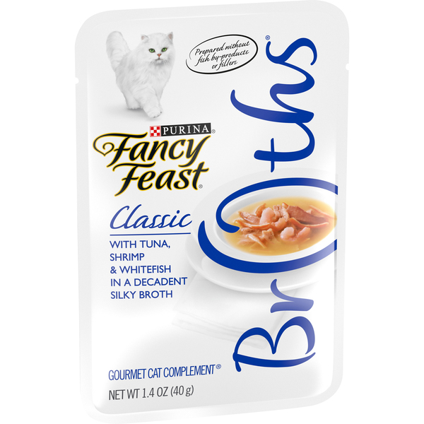 Fancy Feast Broths Cat Complement Classic Tuna Shrimp Whitefish
