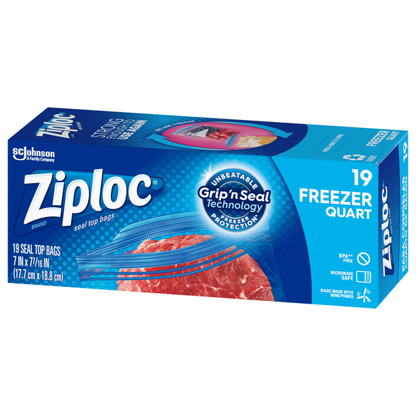 Ziploc Double Zipper Freezer Bags - 38 count