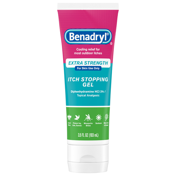 Benadryl Extra Strength Itch Relief Stopping Gel 3.5 oz sqz MARTIN S
