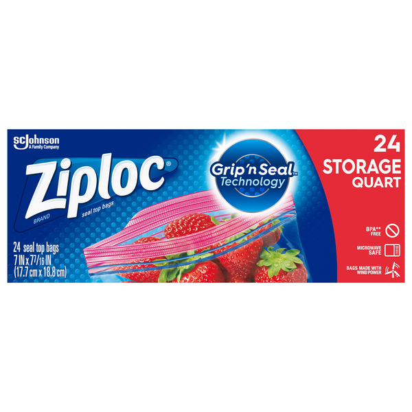 Ziploc 24-Pack-Gallon Food Bag in the Food Storage Containers department at