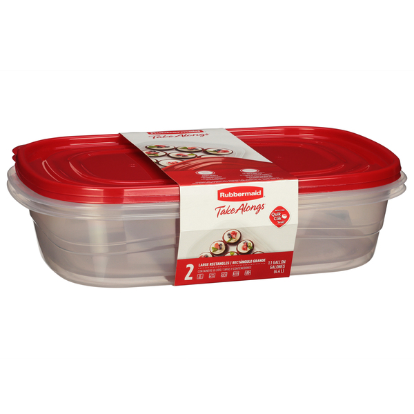 Rubbermaid TakeAlongs Containers Rectangular with Lids 1 Gallon - 2 ea