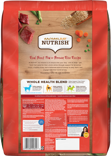 Rachael Ray Nutrish Real Beef Pea Brown Rice Recipe Adult Dry Dog Food 14 lb bag Giant