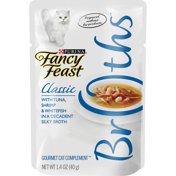 Fancy Feast Broths Cat Complement Classic Tuna Shrimp Whitefish