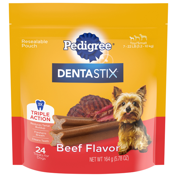 PEDIGREE DENTASTIX Beef Flavor Treats for Toy Small Dogs 24 ct 5.78 oz bag Food Lion
