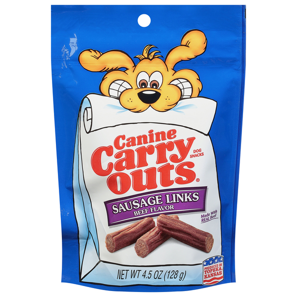 Canine Carry Outs Beef Flavor Sausage Links Dog Treat Snacks 4.5 oz bag Giant
