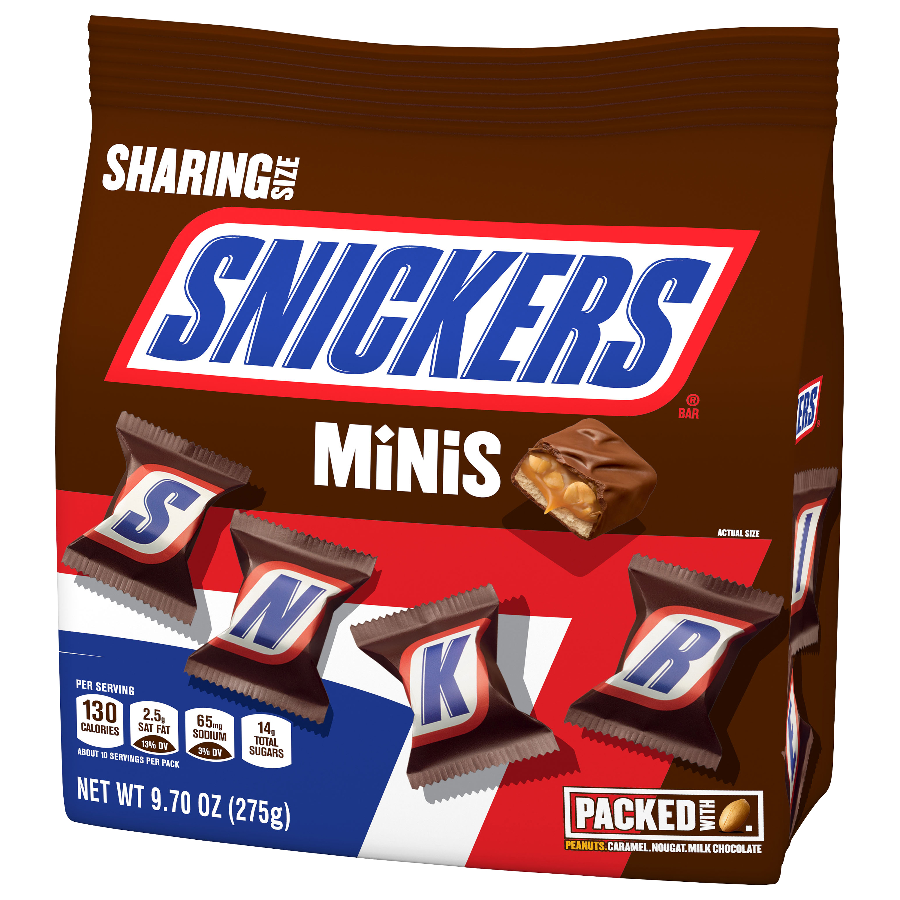 Snickers Minis Chocolate Candies, Milk Chocolate, Peanuts, Caramel, Nougat - 4.40 oz