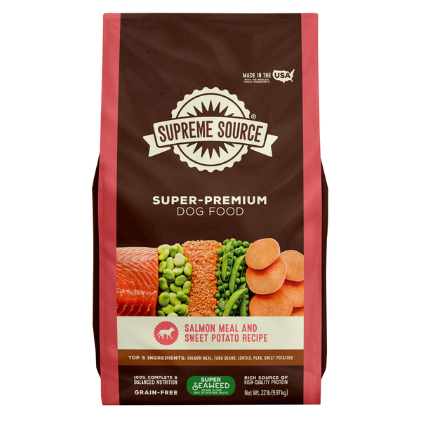 Supreme Source Grain Free Salmon Meal Sweet Potato Recipe Dry Dog Food 22 lb bag GIANT