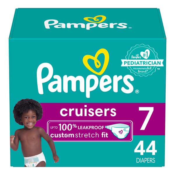 Pampers Cruisers Diapers, Size 7 (41 + lb), Sesame Street, Mega, Diapers &  Training Pants