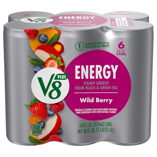 V8 Energy Wild Berry Energy Beverage 6 ct 8 oz can Stop Shop