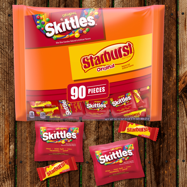 Skittles & Starburst Fun Size Candy Assortment -34.71oz/90ct