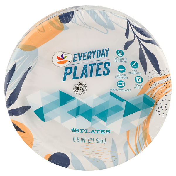 Stop & Shop Everyday Paper Plates 8.5 Inch - 45 ct pkg