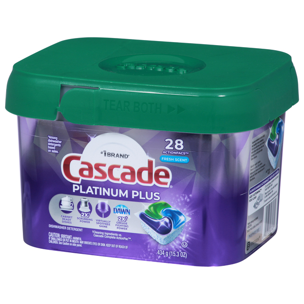 Cascade Platinum Plus Dishwasher Detergent Pods Fresh 28ct : Cleaning fast  delivery by App or Online