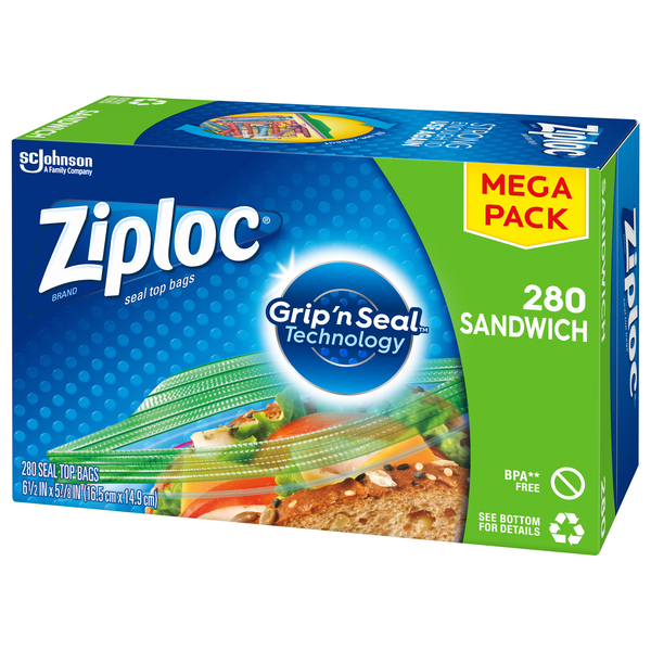 Ziploc Seal Top Sandwich Bags Mega Pack - 280 ct box