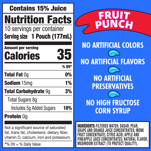 Save on Capri Sun Juice Drink Pouches Fruit Punch All Natural - 10 pk Order  Online Delivery