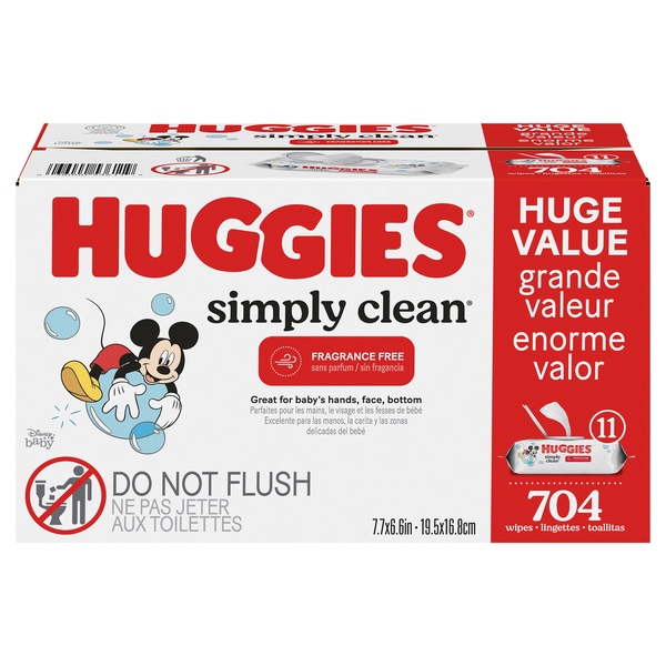 Huggies Simply Clean Fresh Scent Baby Wipes Pop Top 11 pk 704