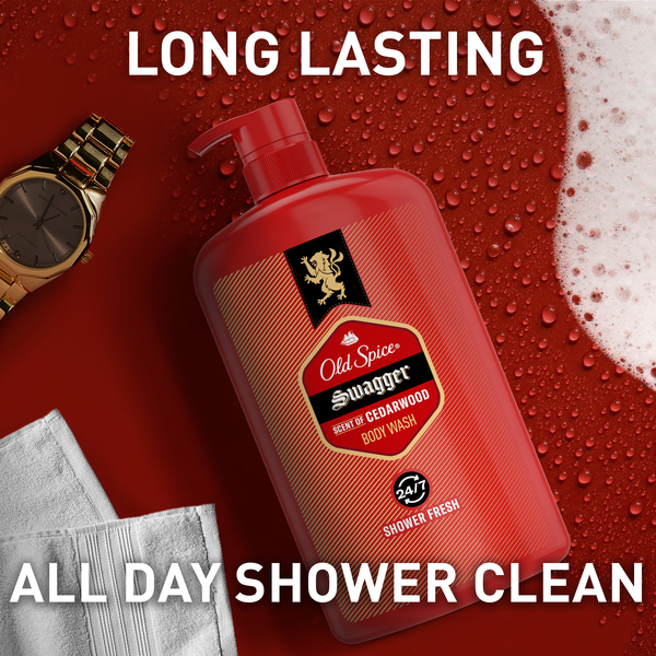 Old Spice Men Swagger Scent of Cedarwood Body Wash Pump - 30