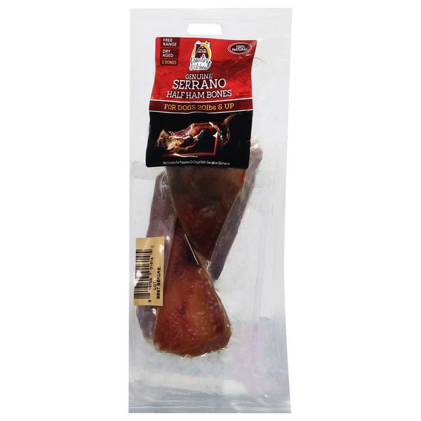 Country Kitchen Natural Genuine Serrano Half Ham Dog Bones 2 ct pkg Food Lion