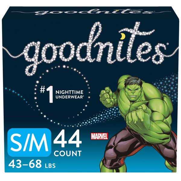 GoodNites Nighttime Underwear Boys Marvel S/M (38-65 lbs) - 44 ct