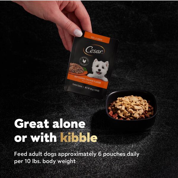Cesar rotisserie chicken dog food top