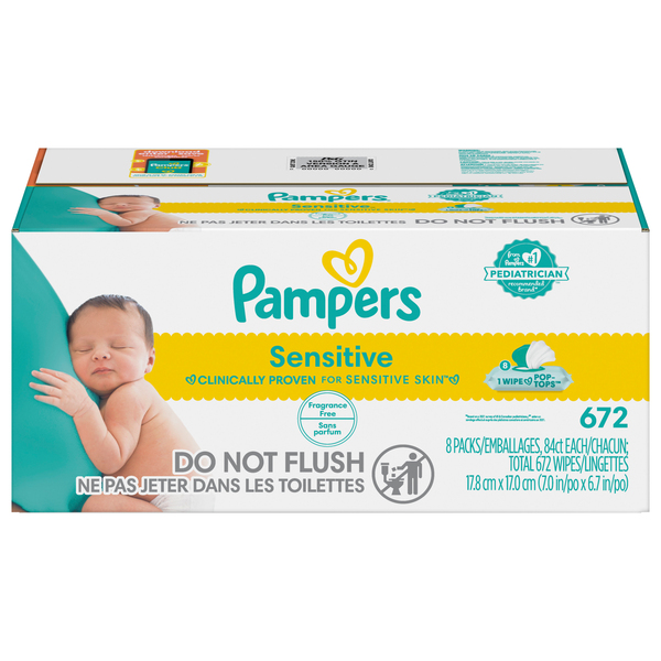 Pampers sensitive baby wipes 1024 clearance