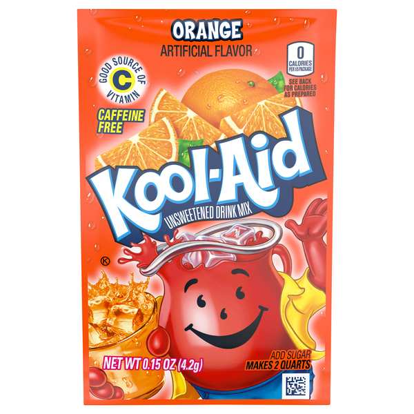 Kool-Aid Drink Mix Orange Unsweetened - 0.15 oz pkt