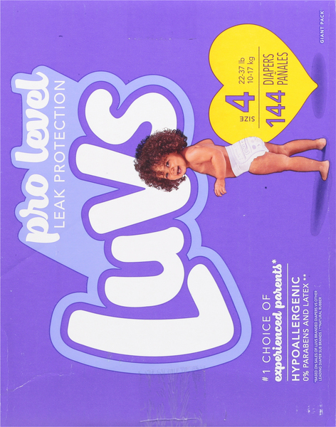 Luvs Size 4 Baby Diapers 22-37 lb - 144 ct box