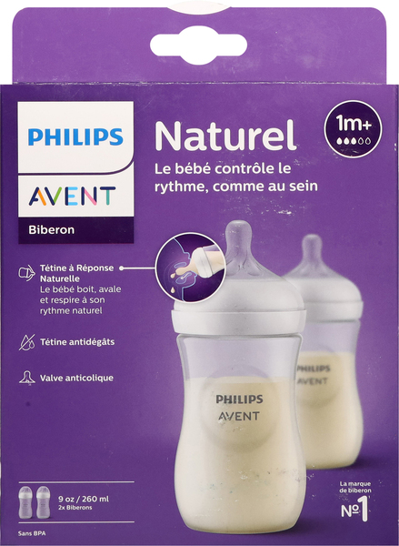 Biberón natural Philips AVENT, 9 oz, pack de 1