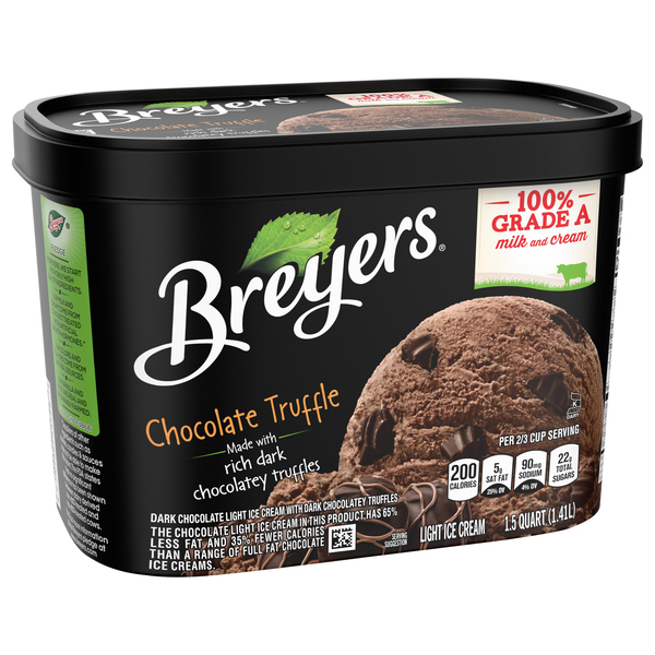 Breyers Light Ice Cream Chocolate Truffle 1.5 quart Stop Shop