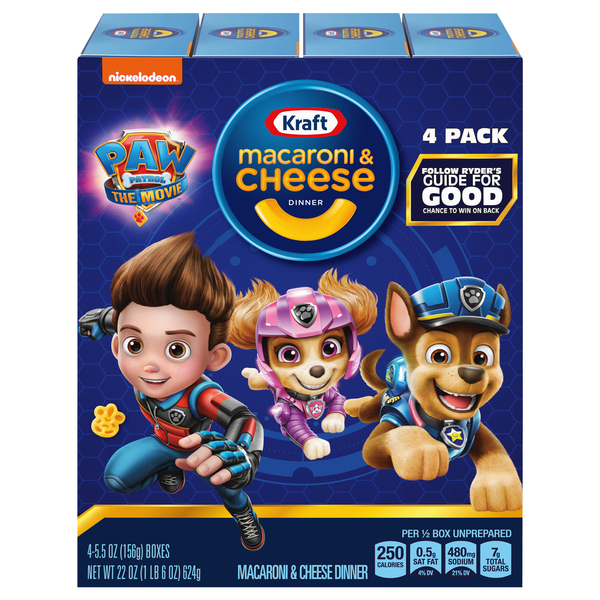 Kraft Paw Patrol Macaroni & Cheese Dinner - 4 ct - 22 oz box