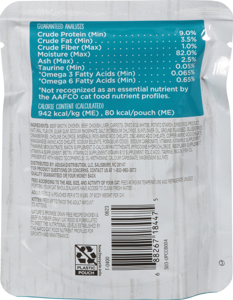Nature s Promise Grain Free Chicken Beef in Gravy Wet Cat Food 3 oz pkg MARTIN S
