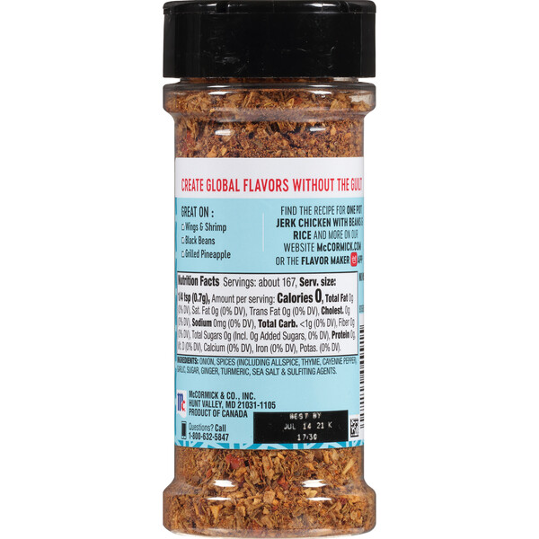 Calories in McCormick Cajun Seasoning and Nutrition Facts