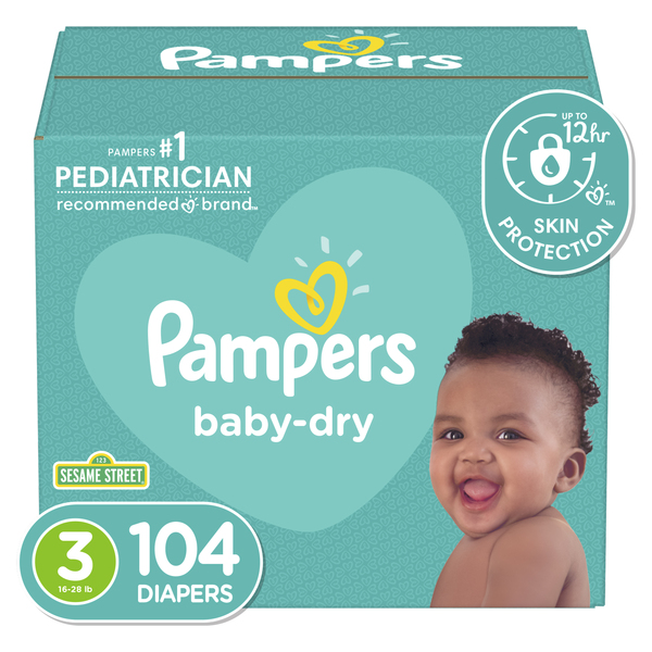 Pampers Baby Dry Size Diapers 22-37 Lbs 28 Ct Pkg Food Lion, 47% OFF