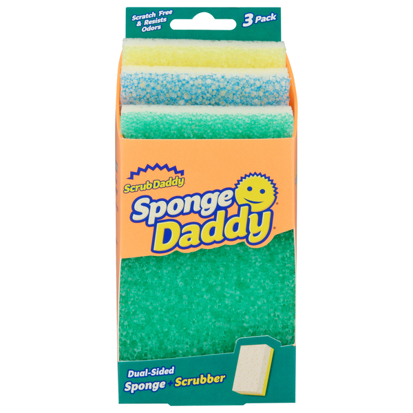 Scrub Daddy Dual-Sided Sponge Daddy, 3 Count