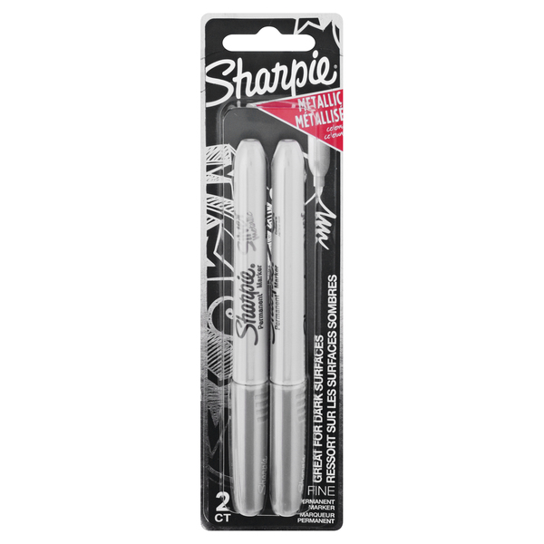 Sharpie Permanent Marker, Fine Point, Assorted Metallic - 3 markers