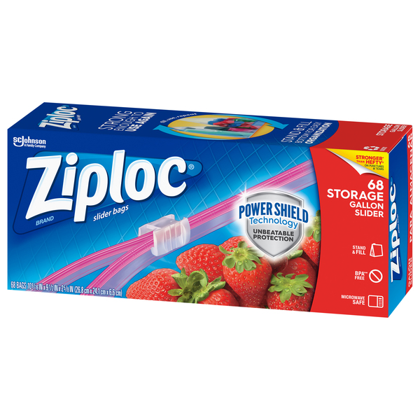 Ziploc Slider Gallon Storage Bags - 60 ct box