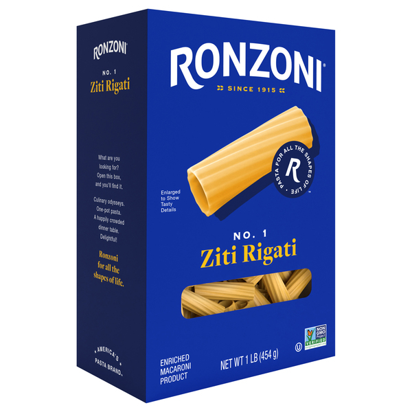Ronzoni Ziti Rigati Pasta No 1 16 Oz