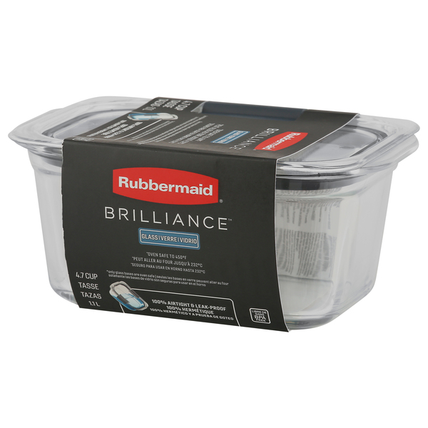 Rubbermaid Brilliance Container, Deep, Medium, 4.7 Cups