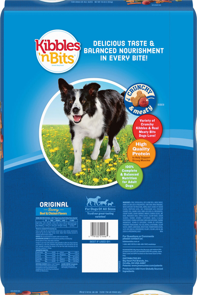 Kibbles n Bits Original Savory Beef Chicken Flavors Adult Dry Dog Food 16 lb bag GIANT