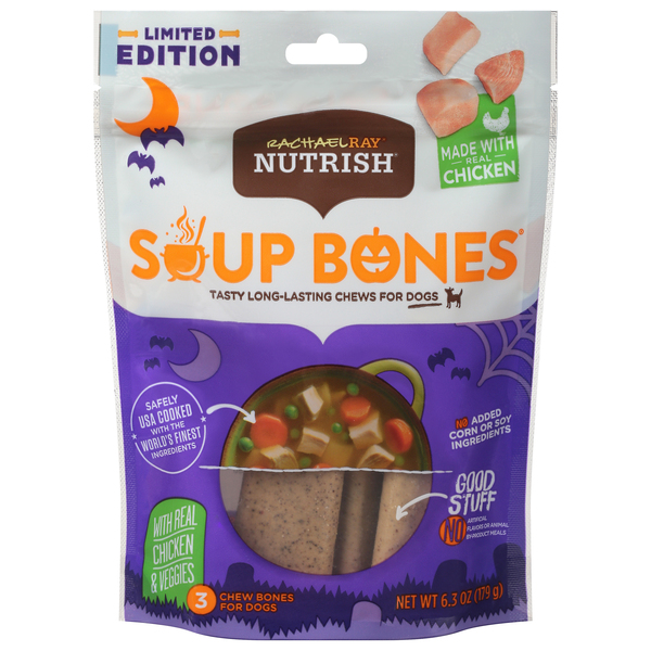 Rachael Ray Nutrish Soup Bones Chicken Veggies Dog Chews 3 ct 6.3 oz pkg Giant