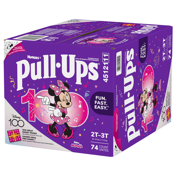 Huggies Pull-Ups Disney Junior Minnie 2T-3T Training Pants Girls 18-34 lbs  - 74 ct box