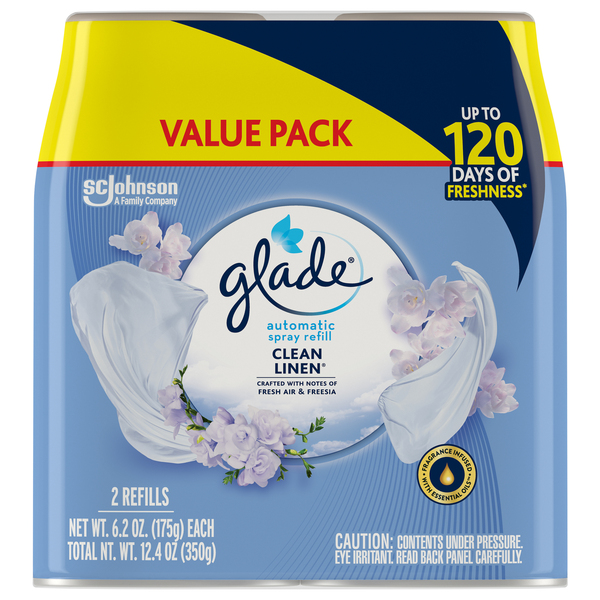 Glade PlugIns Clean Linen Scented Oil Air Freshener Refill (2