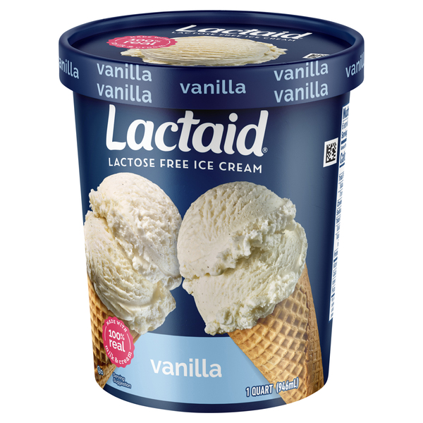 Lactaid Ice Cream Vanilla 100 Lactose Free 1 quart GIANT