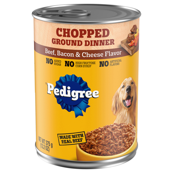 PEDIGREE Chopped Ground Dinner Beef Bacon Cheese Adult Wet Dog Food 13.2 oz can Stop Shop