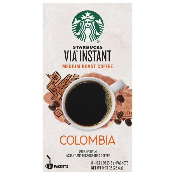 Starbucks VIA Instant Colombia Medium Roast Coffee Packets 8 ct pkg Giant