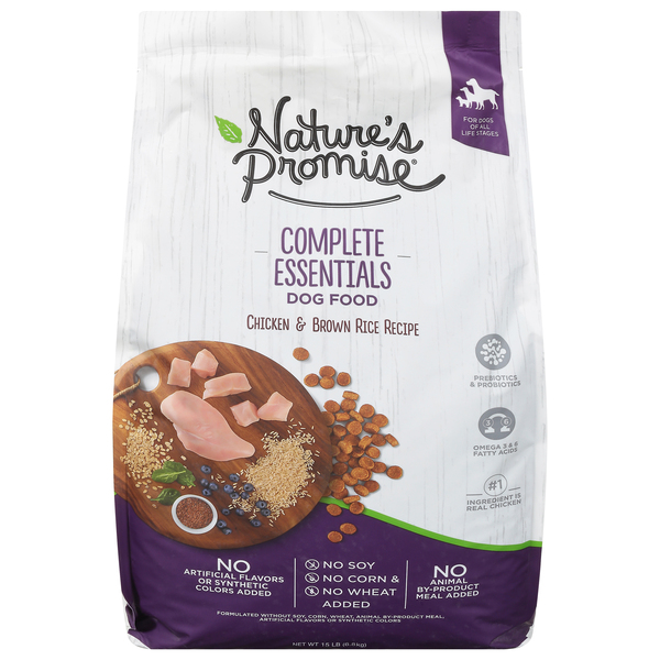 Nature s Promise Complete Essentials Chicken Brown Rice Recipe Dog Food 15 lb bag Giant